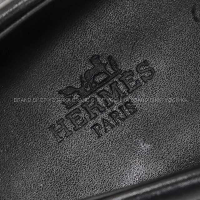 HERMES エルメス モカシン ルーブル 黒 (ブラック) カーフ 24.5cm