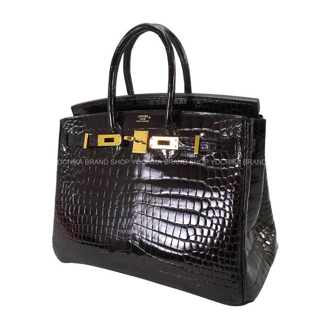HERMES エルメス ハンドバッグ バーキン25 黒 (ブラック) クロコダイル