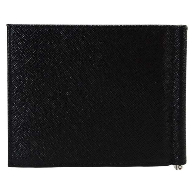 PRADA プラダ 二つ折り財布 マネークリップ付 トライアングル 黒