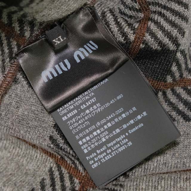 Miu Miu ミュウミュウ トップス ジッパージャケット テディ チェック柄