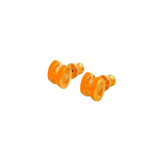 HERMES エルメス ピアス ミニ ポップアッシュ イヤリング オレンジ