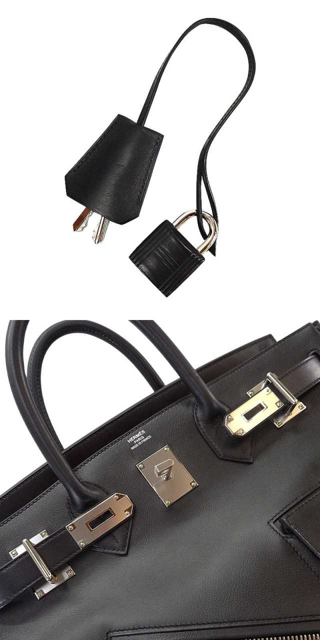 HERMES エルメス ハンドバッグ オータクロア40 ロック 黒 (ブラック