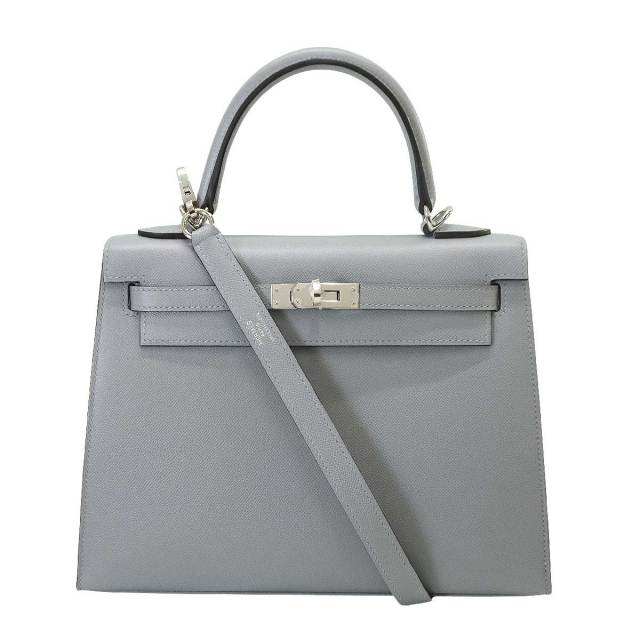 HERMES エルメス ショルダーバッグ ケリー25 外縫い グリパンタン
