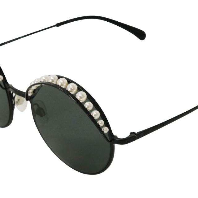 【新品】CHANEL シャネル サングラス ラウンド ボストン 黒白 丸メガネ CHANEL（シャネル） 2186 丸型 クリアレンズ 52□19 135 サングラス