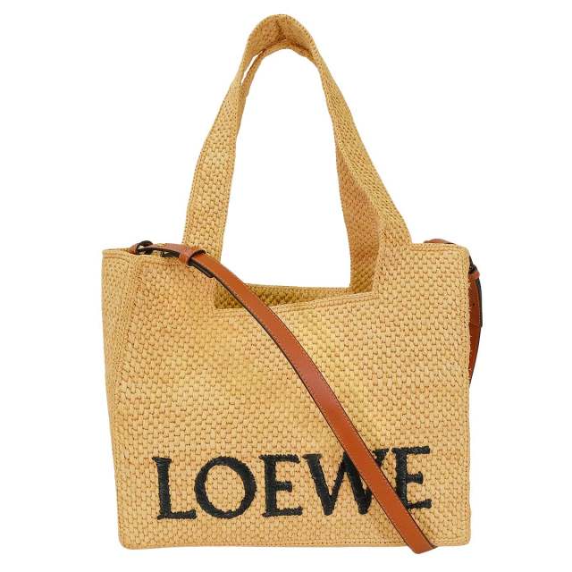 ロエベ LOEWE ロエベ トートバッグ フォント ミディアム ナチュラル ラフィア
