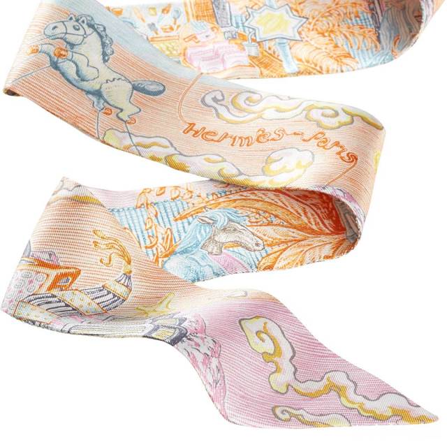 HERMES エルメス スカーフ ツイリー シティー オブ ライト オレンジ/ぺ