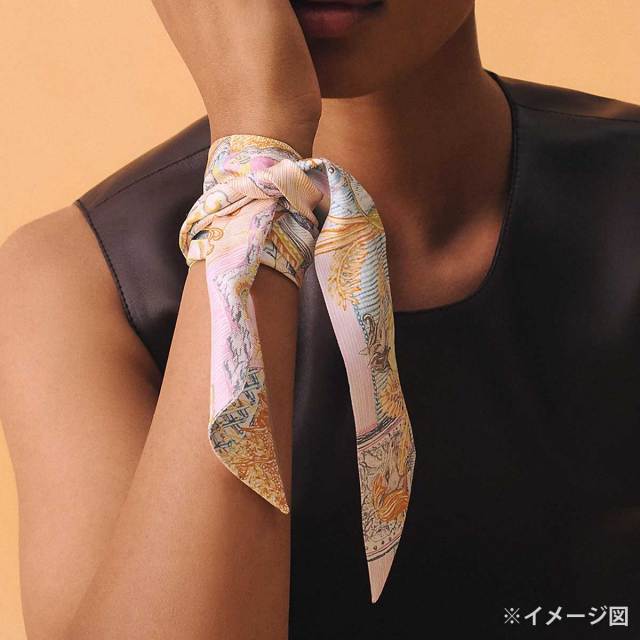 【お値下げ】HERMES エルメス　ツイリー HERMES エルメス スカーフ ツイリー シティー オブ ライト オレンジ/ぺ