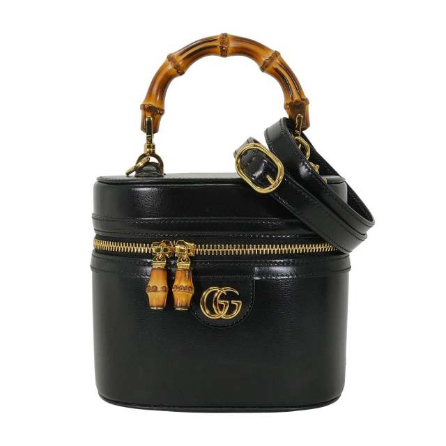 GUCCI　グッチ　バニティ ポーチ  バンブー  バニティ 化粧ミニポーチ 　ブラック　レディース GUCCI（グッチ） バンブー バニティバッグ ハンドバッグ 032 1956 0151