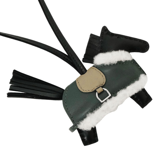 HERMES エルメス バッグチャーム ロデオ ロベオ プラッシュ PM 黒