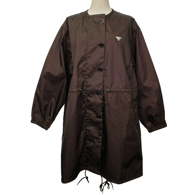 PRADA プラダ レインコート Re-Nylon ダークブラウン ナイロン 36