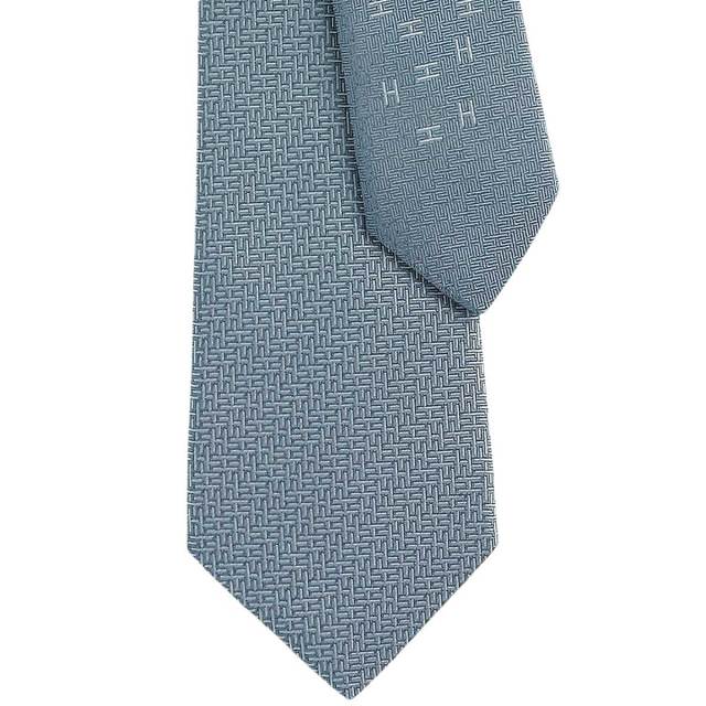エルメス　ネクタイ　新品 HERMES エルメス ネクタイ ジェオメトリカル H グリスパール