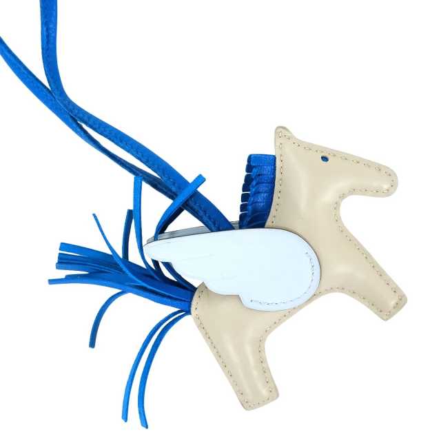 HERMES エルメス バッグチャーム ロデオ ペガサス PM クレ/ブルー