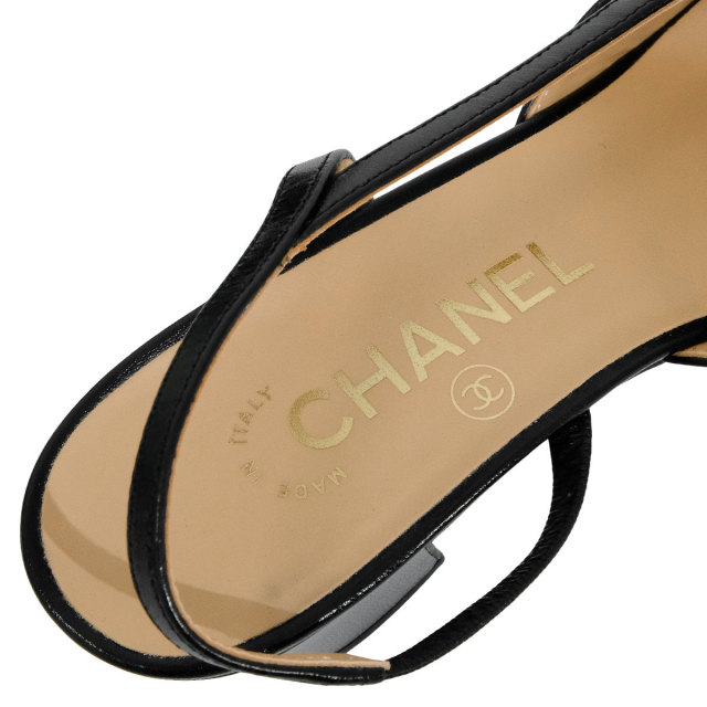 CHANEL シャネル パンプス スリングバック シューズ 黒 (ブラック