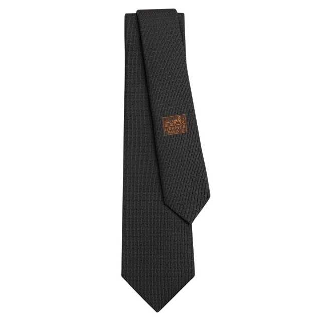 HERMES エルメス ネクタイ Hコクシネル 黒 (ブラック) シルク100