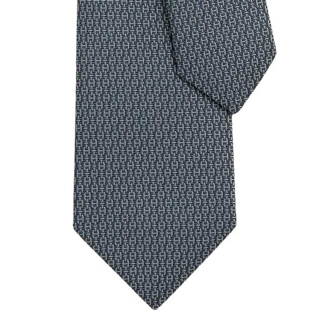 HERMES エルメス ネクタイ マイヨンクラブ アントラシト/グレー シルク