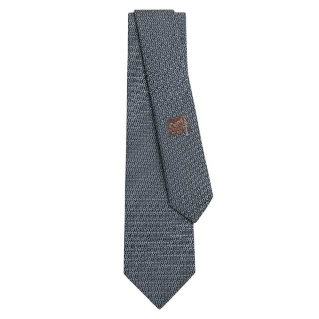 新品未使用　HERMES エルメス　ネクタイ　グレー　シルク　アップサイドダウン HERMES エルメス ネクタイ マイヨンクラブ アントラシト/グレー シルク