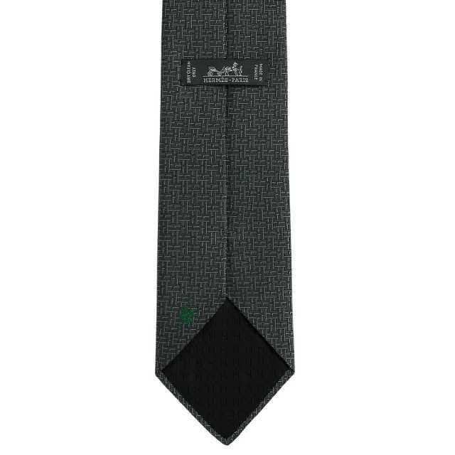 HERMES ネクタイ シルク100% エルメス SILK HERMES エルメス ネクタイ Hトレフル アントラシト シルク100