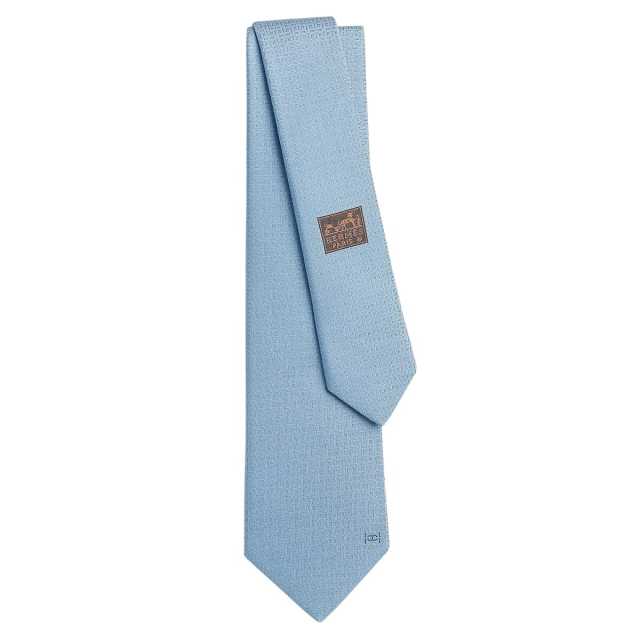 HERMES エルメス ネクタイ マイヨンオーバーボード シエル/グレー