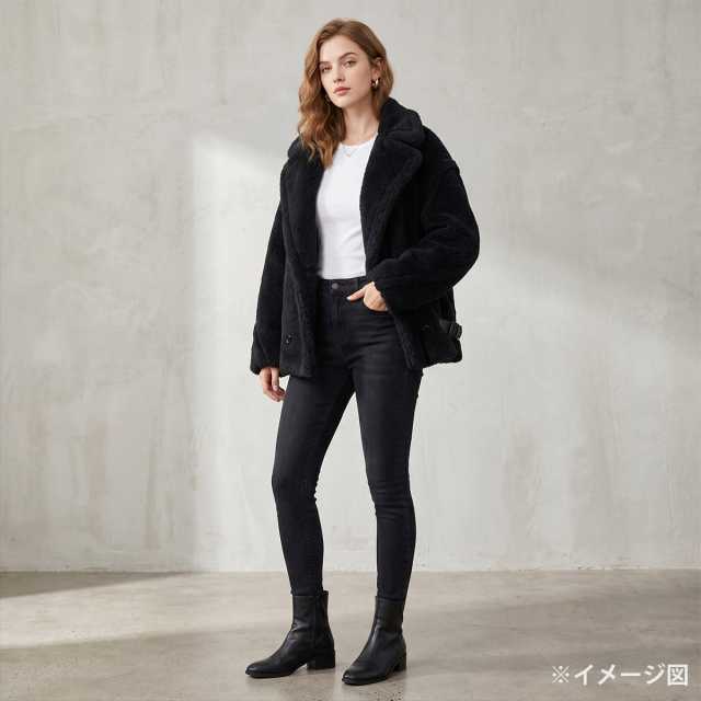 マックスマーラストゥディオ カーディガン フェザー 2way ウールシルク 黒 2024年秋冬 MAX MARA マックスマーラ ケープ ジャケット テディベア