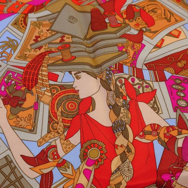 HERMES アルバム デ コルポルタージュ スカーフ　カレ HERMES 最新作 上品 スカーフ カレ90 シルク Harnais de Coeur (HERMES