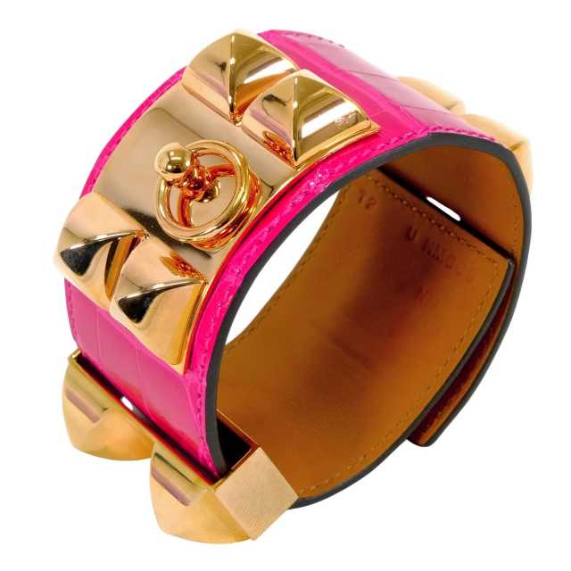 HERMES エルメス ブレスレット コリエドシアン #T2 ローズ