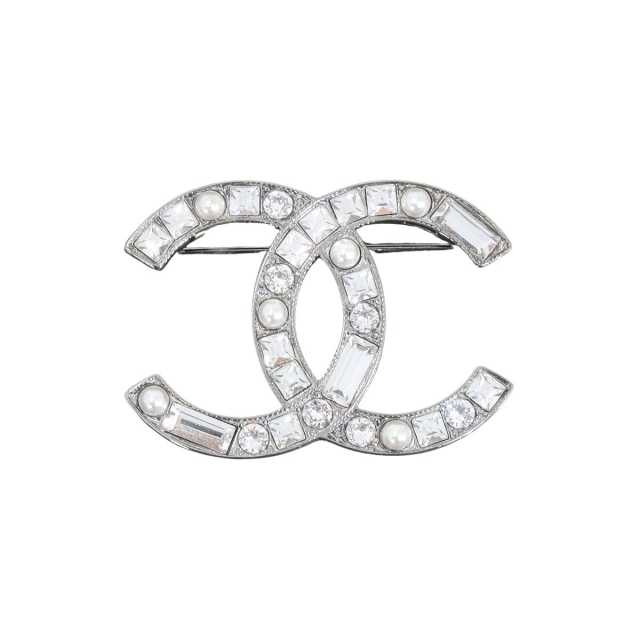 渋谷並木橋店】CHANEL シャネル ブローチ ランダムパーツ ライン