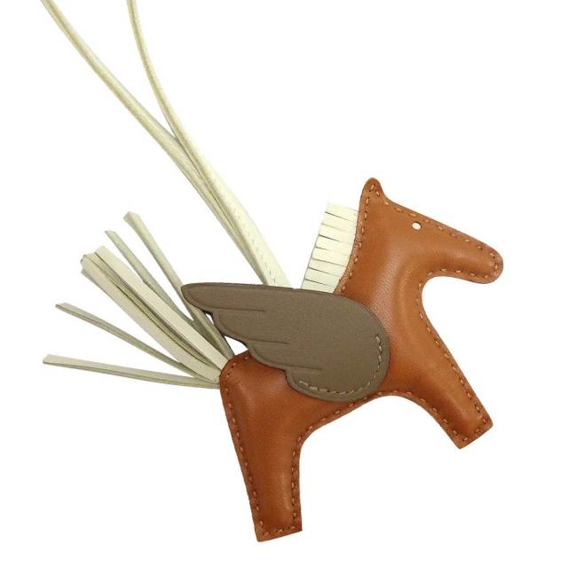 HERMES エルメス バッグチャーム ロデオ ペガサス PM ゴールド/クレ