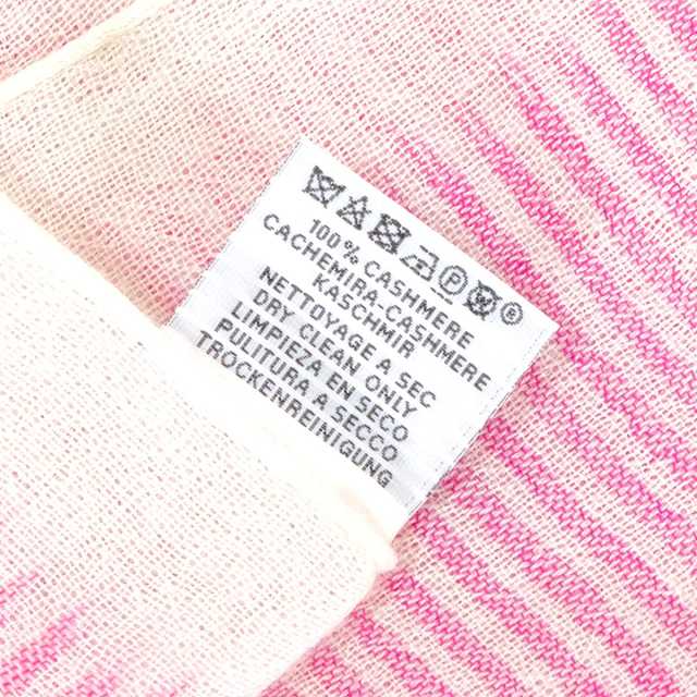 HERMES(エルメス) ストール(ショール)美品  ピンク カシミヤ HERMES エルメス ショール ストール マフラー ロゴ刺繍 無地 カシミヤ