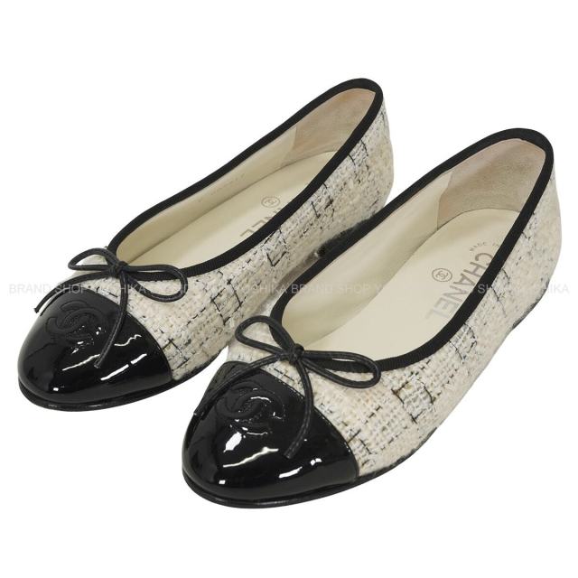 CHANEL シャネル バレエシューズ フラットシューズ バレリーナ 白
