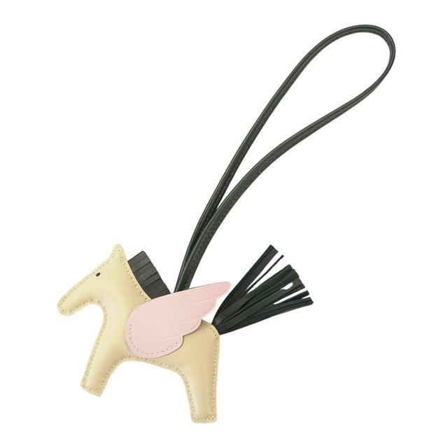 HERMES エルメス バッグチャーム ロデオ ペガサス PM クレ/ローズ