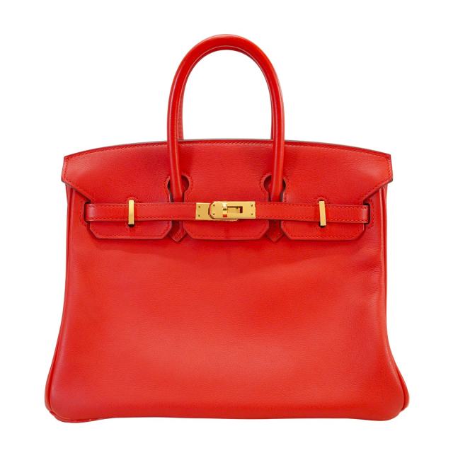 HERMES エルメス ハンドバッグ バーキン25 ルージュトマト スイフト