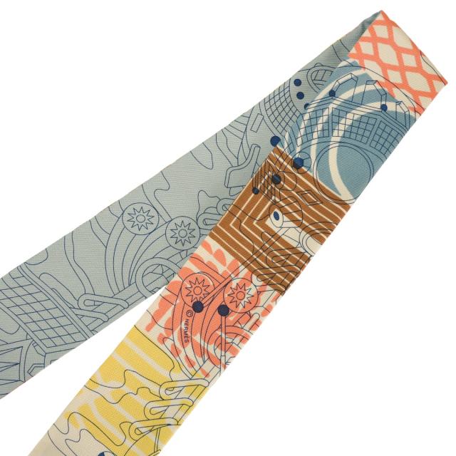 HERMES エルメス スカーフ ツイリー フリンジ AU BLOC マルチカラー