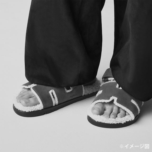 HERMES エルメス サンダル シプレ ブルーピネード シェーヴルヴェロア