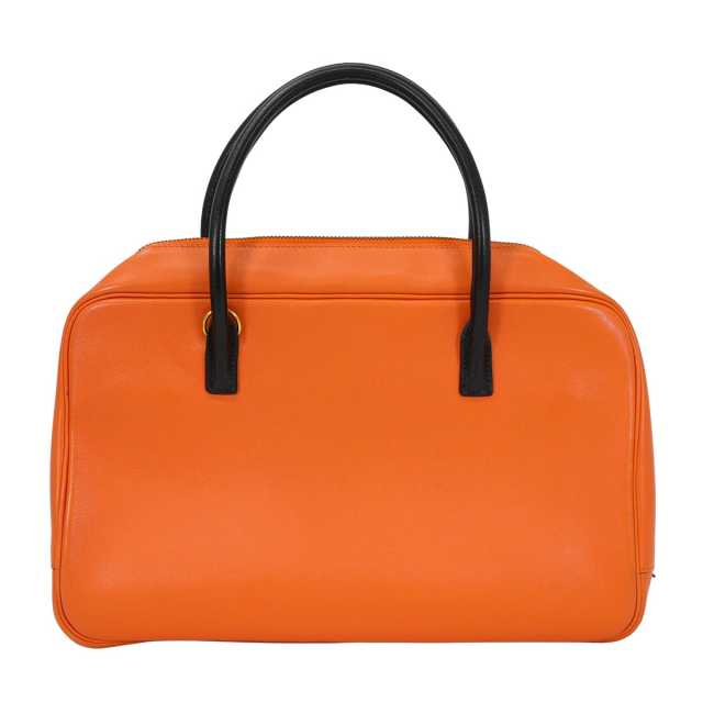 HERMES エルメス ハンドバッグ ロレーヌ オレンジ/黒 (ブラック
