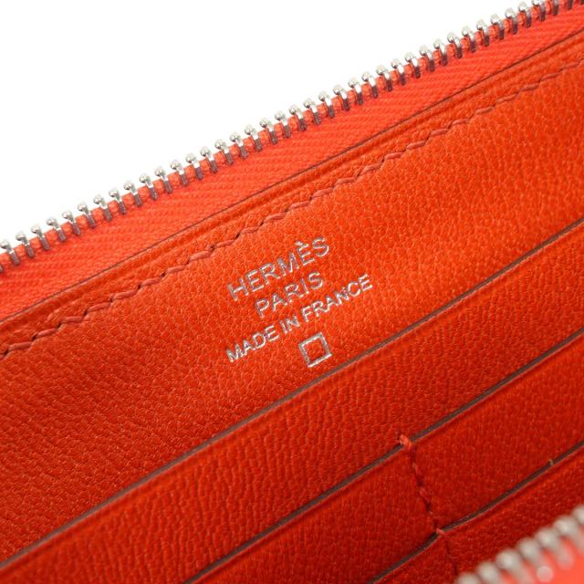 HERMES エルメス 長財布 アザップロング オレンジ クロコダイル
