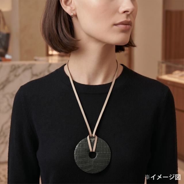 HERMES エルメス ネックレス プティアッシュ ペンダント カーキ