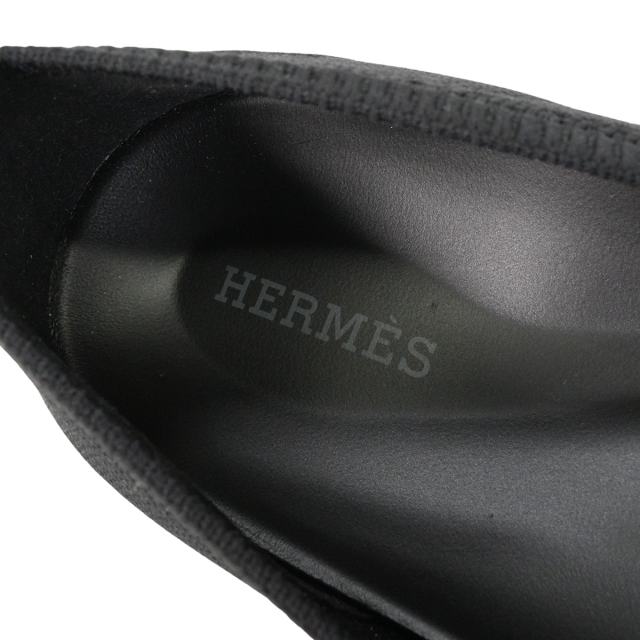 HERMES エルメス バレエシューズ マンタ 黒 (ブラック) ニット/ラバー
