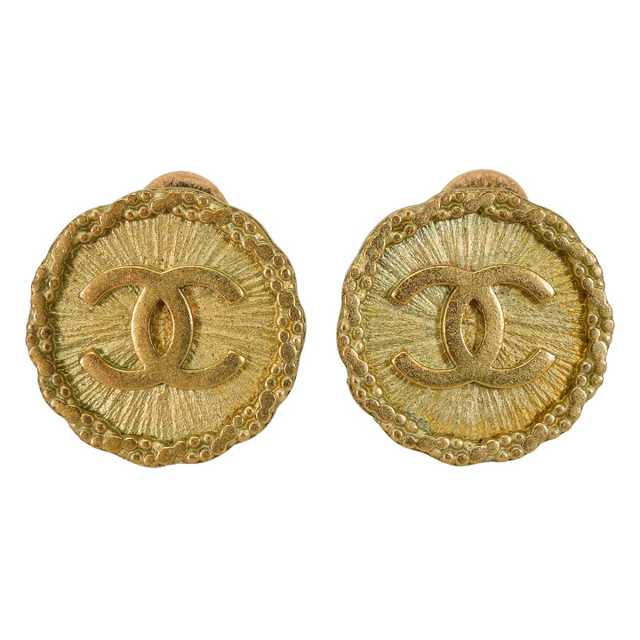 95P CHANEL シャネル イヤリング ヴィンテージ ラウンド ロープ ココ