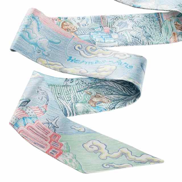 HERMES エルメス スカーフ ツイリー シティー オブ ライト ブルー