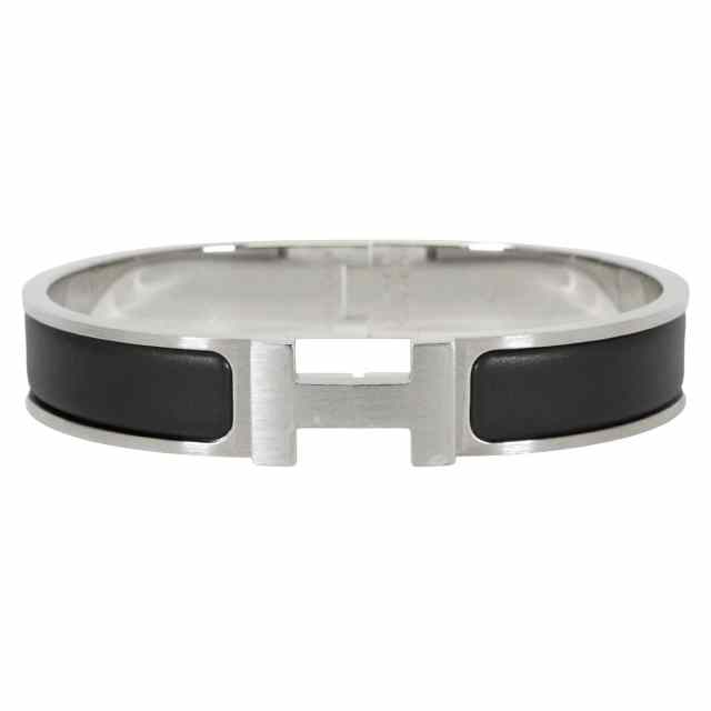 HERMES ブラック シルバー ブレスレット HERMES エルメス ブレスレット メンズ クリックHH #T5 マット ノワール