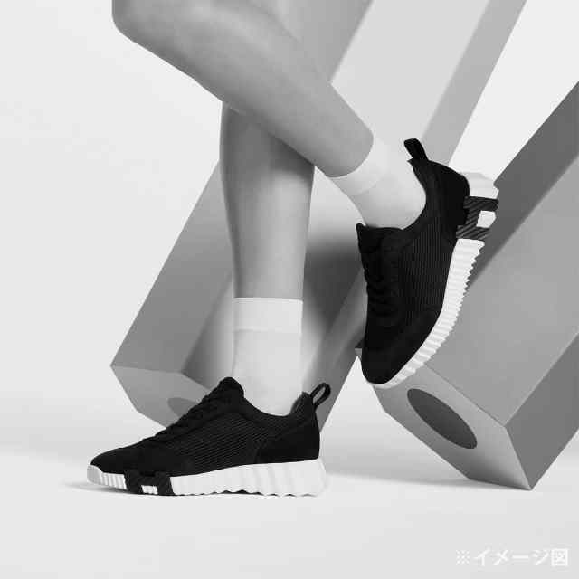 HERMES エルメス 靴 スニーカー バウンシング 黒 (ブラック)/白
