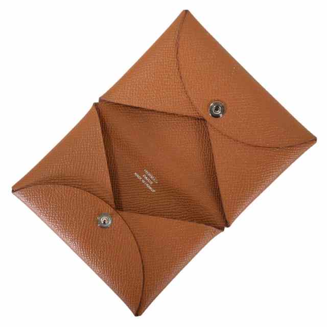 HERMES エルメス カードケース カルヴィ ゴールド エプソン シルバー