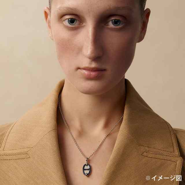 HERMES エルメス ネックレス ミニ マイヨン PM ペンダント 黒