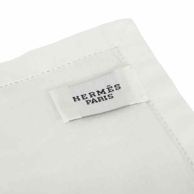 HERMES エルメス ハンカチ ホースラブ 刺繍 白 (ホワイト)/レッド