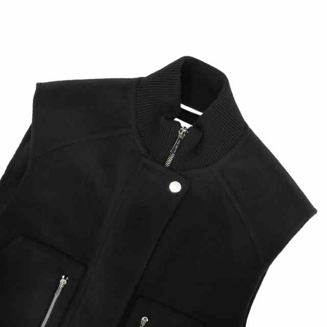 HERMES エルメス ベスト レディース セリエボタン 黒 (ブラック