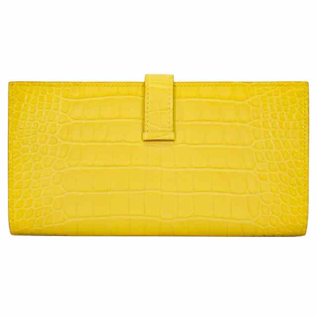 HERMES エルメス 長財布 ベアンスフレ ミモザ クロコダイル