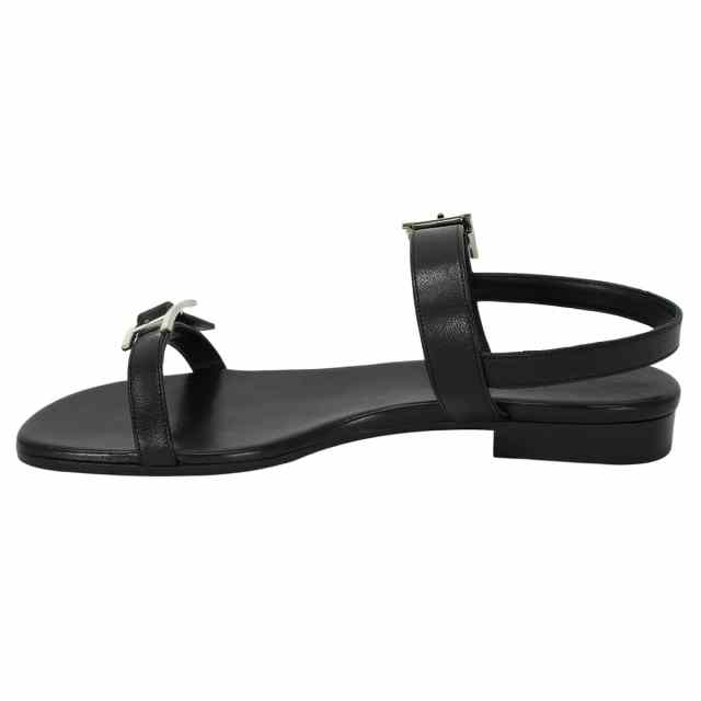 HERMES エルメス サンダル フラット ナイン 黒 (ブラック) カーフ 23cm