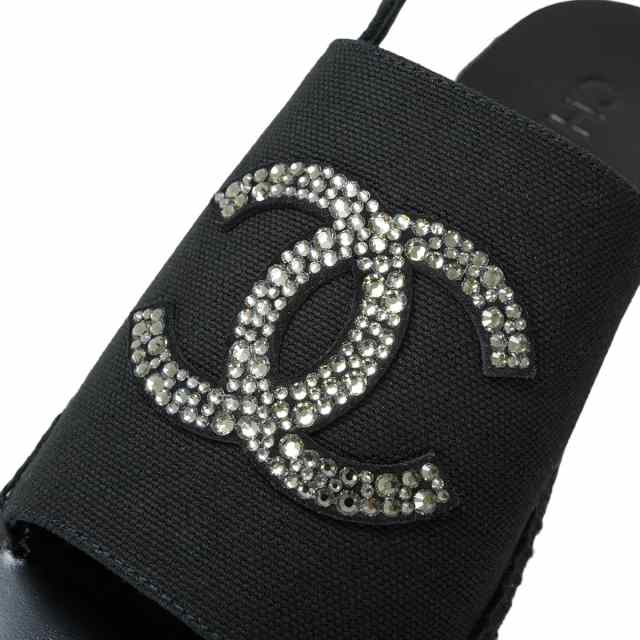 CHANEL シャネル サンダル エスパドリーユ ストラス ラインストーン