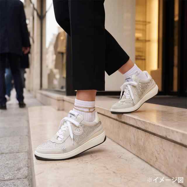 CHANEL シャネル 靴 スニーカー ラインストーン ココマーク ローカット