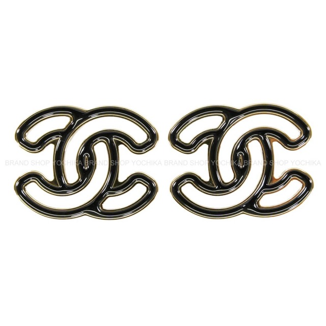 渋谷並木橋店】CHANEL シャネル ピアス ココマーク ゴールド/黒